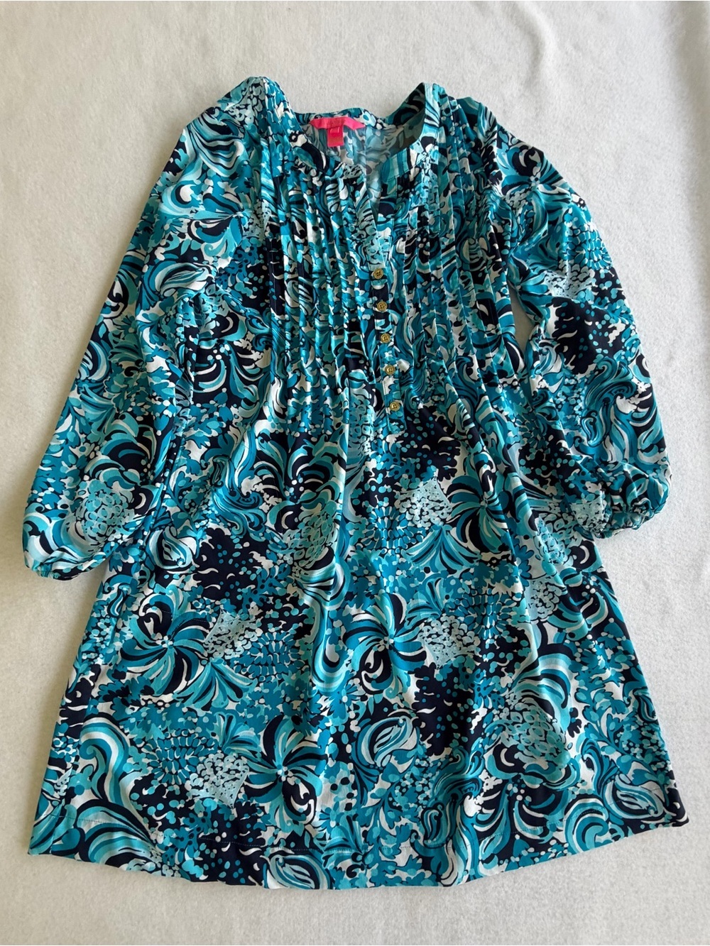 Lilly Pulitzer Seana ChillyLilly Dress- vibrant blue tropical print Mermaidzing